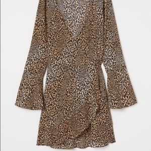 Leopard Crêped Wrap-front Dress NWT